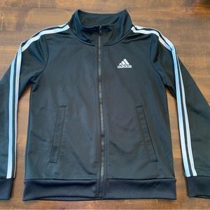 Adidas 3 stripe zip up sweater.